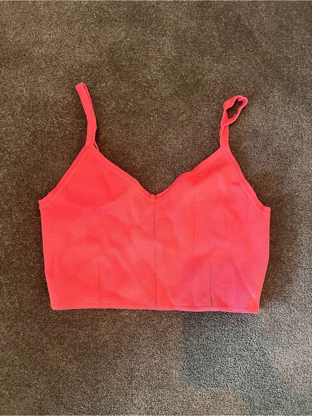 J.O.A. Bright Coral Red Cropped Cami